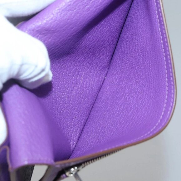 HERMES Bean Soufflé Wallet Shave Purple Auth yk19464V - Picture 11 of 16